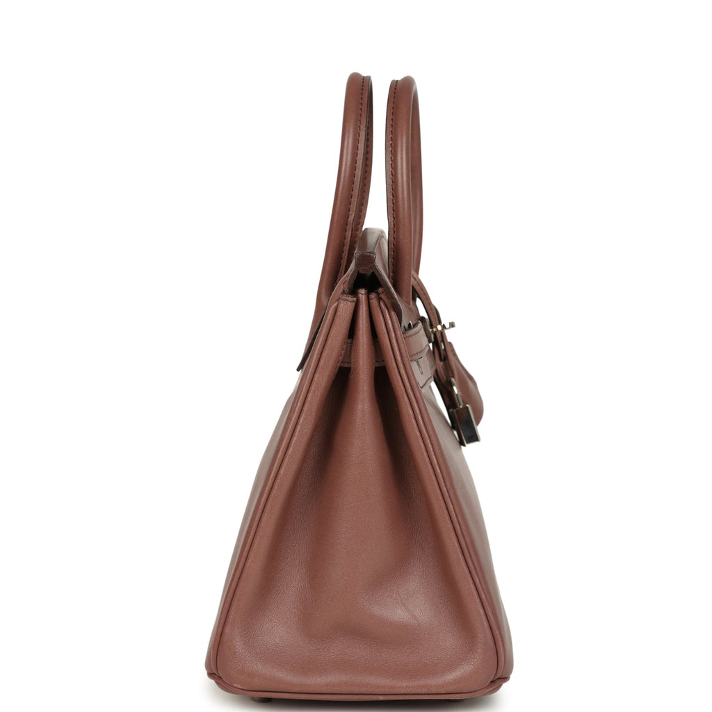 Pre-owned Hermes Birkin 25 Griolet Tadelakt Palladium Hardware