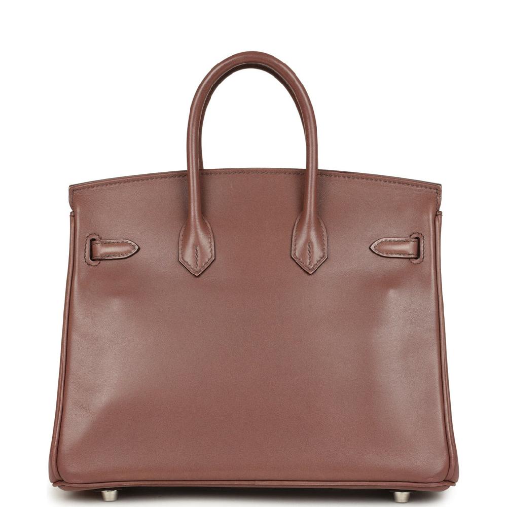 Pre-owned Hermes Birkin 25 Griolet Tadelakt Palladium Hardware