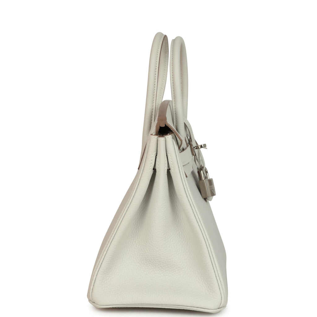 Pre-owned Hermes Birkin 25 Gris Pale Togo Palladium Hardware