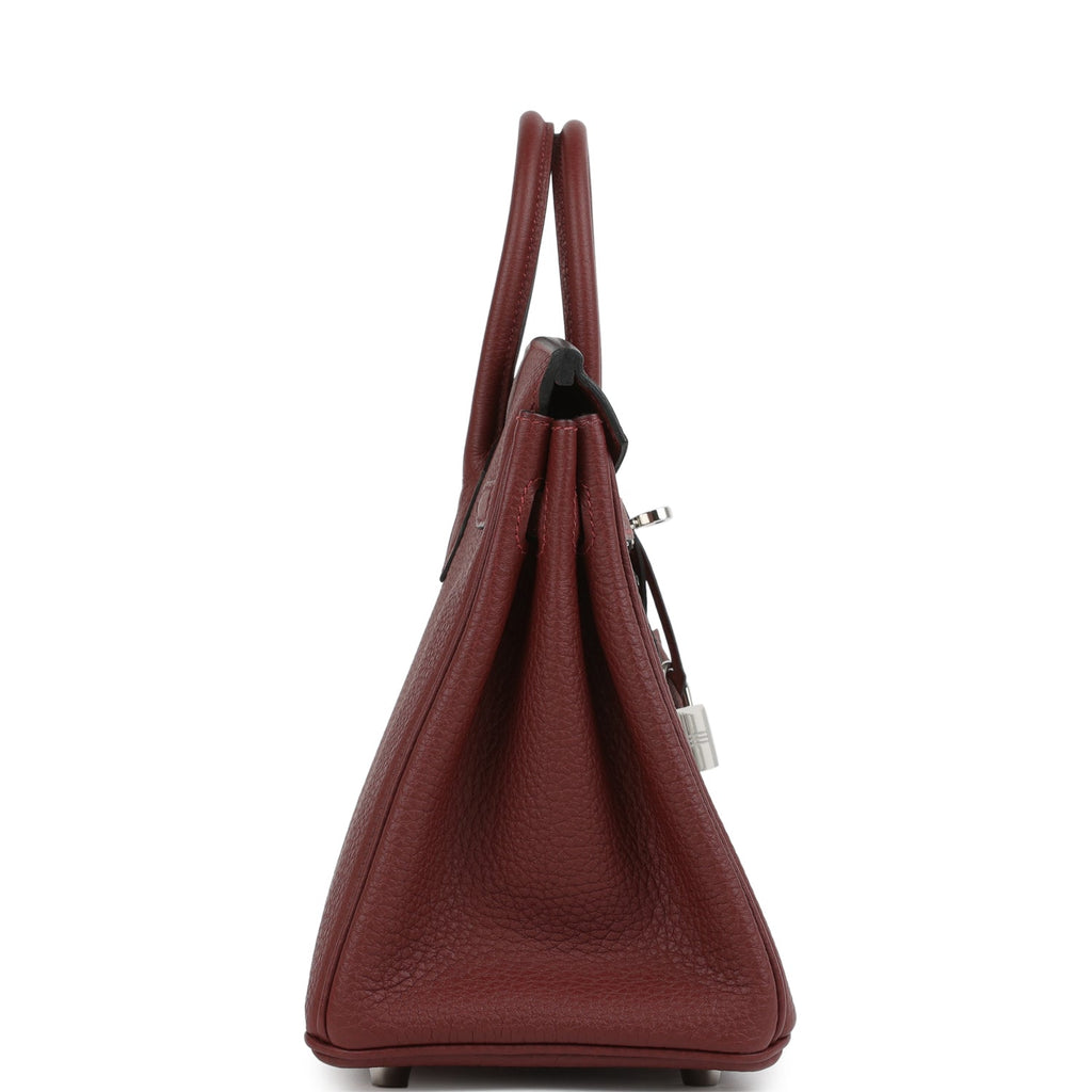 Pre-owned Hermes Birkin 25 Rouge H Togo Palladium Hardware