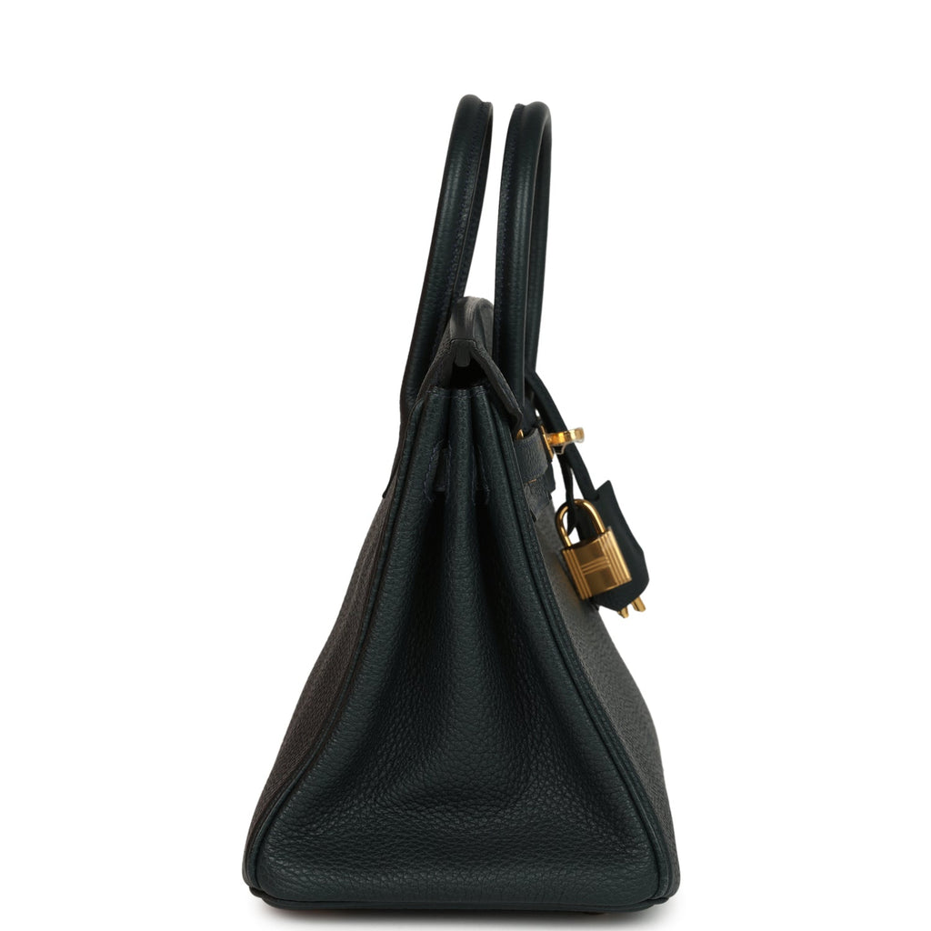 Pre-owned Hermes Birkin 25 Vert Rousseau Togo Gold Hardware