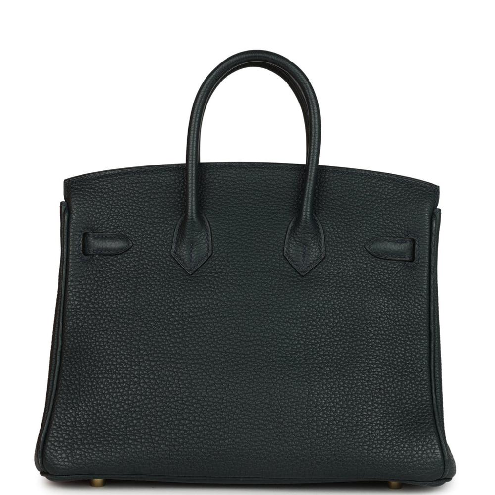 Pre-owned Hermes Birkin 25 Vert Rousseau Togo Gold Hardware