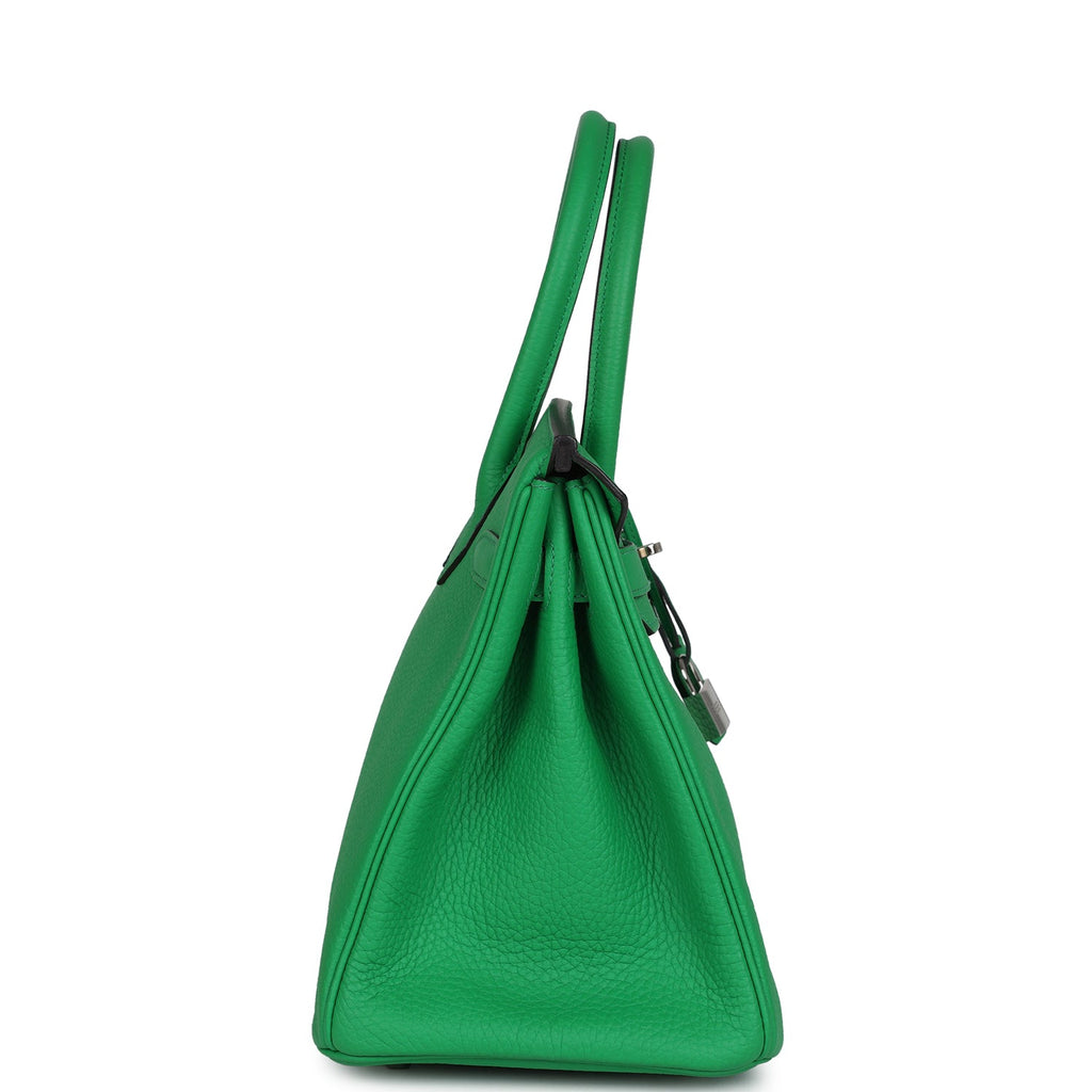 Pre-owned Hermes Birkin 30 Bambou Clemence Palladium Hardware