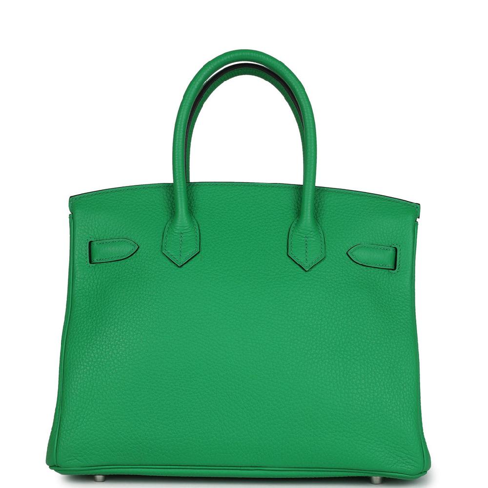 Pre-owned Hermes Birkin 30 Bambou Clemence Palladium Hardware