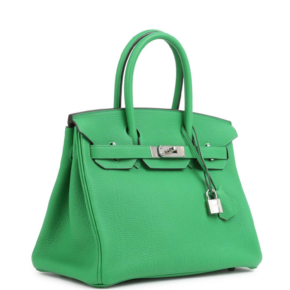 Pre-owned Hermes Birkin 30 Bambou Verso Togo Palladium Hardware