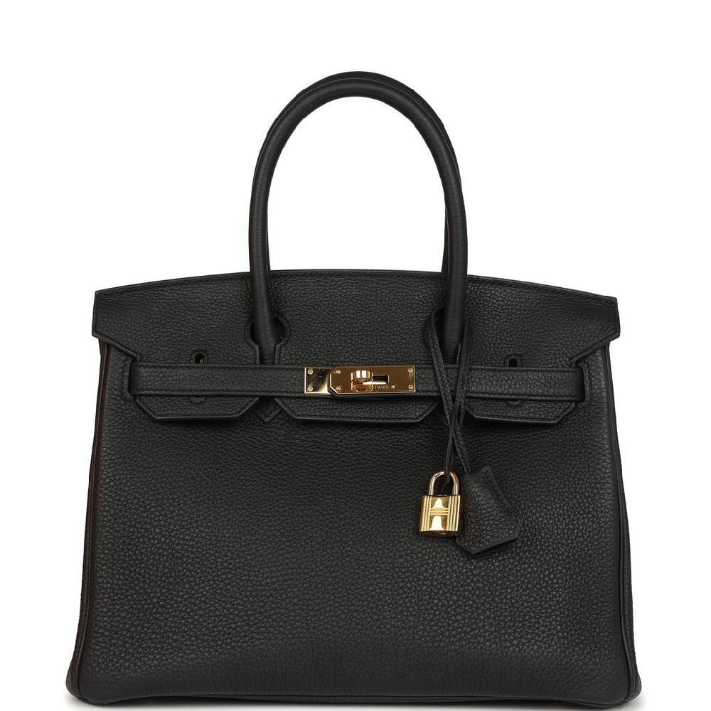 Pre-owned Hermes Birkin 30 Black Togo Gold Hardware