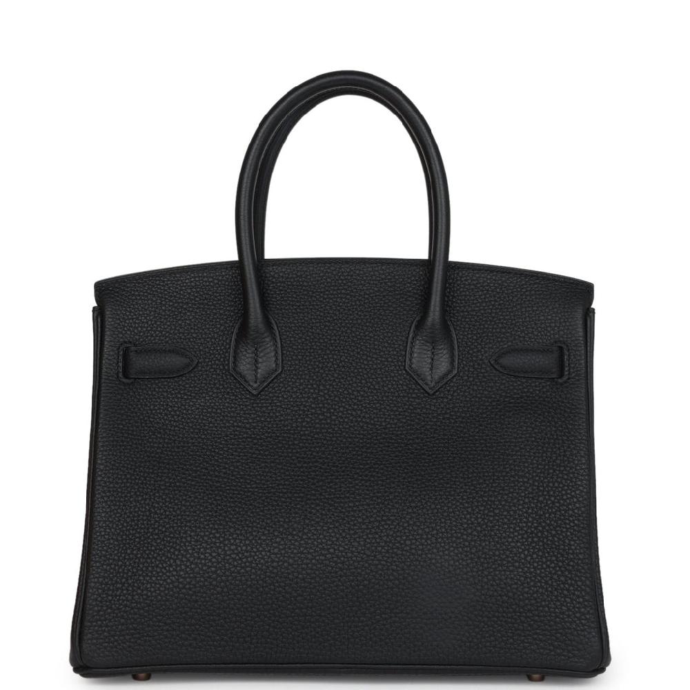 Pre-owned Hermes Birkin 30 Black Togo Rose Gold Hardware