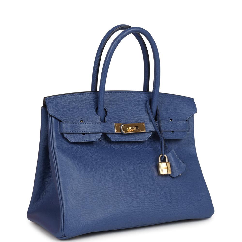 Pre-owned Hermes Birkin 30 Bleu Brighton Epsom Gold Hardware