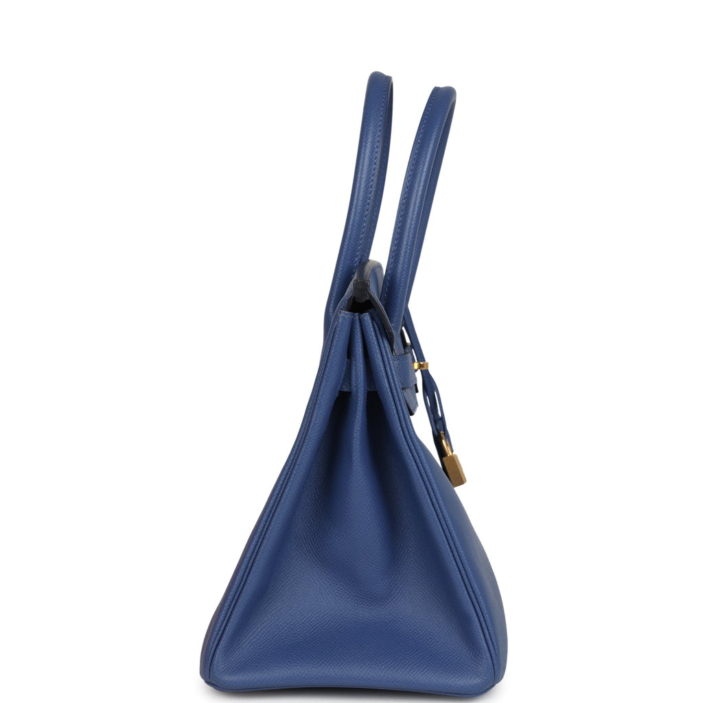 Pre-owned Hermes Birkin 30 Bleu Brighton Epsom Gold Hardware