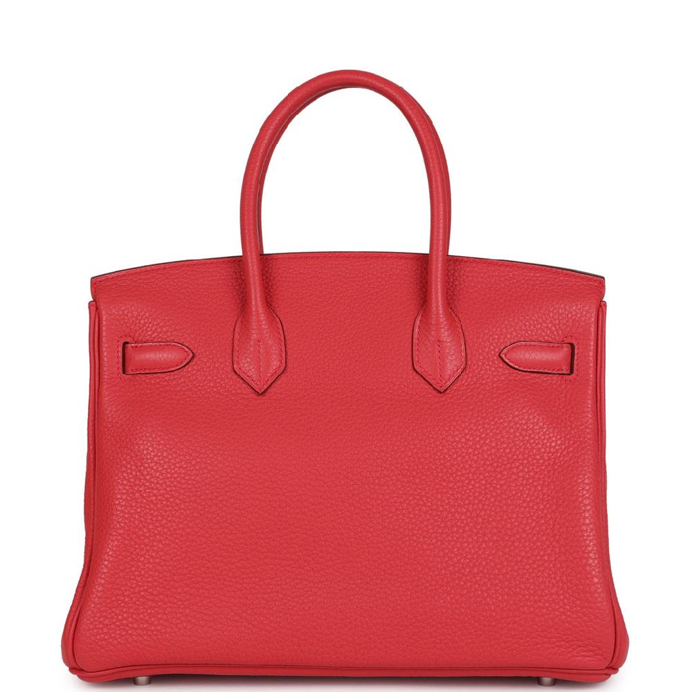 Pre-owned Hermes Birkin 30 Bougainvillea Clemence Palladium Hardware