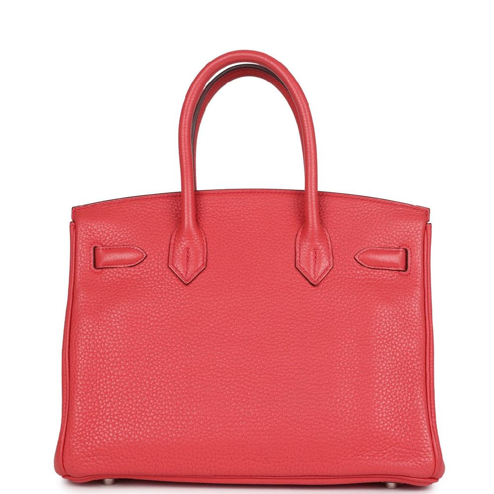 Pre-owned Hermes Birkin 30 Bougainvillea Clemence Palladium Hardware