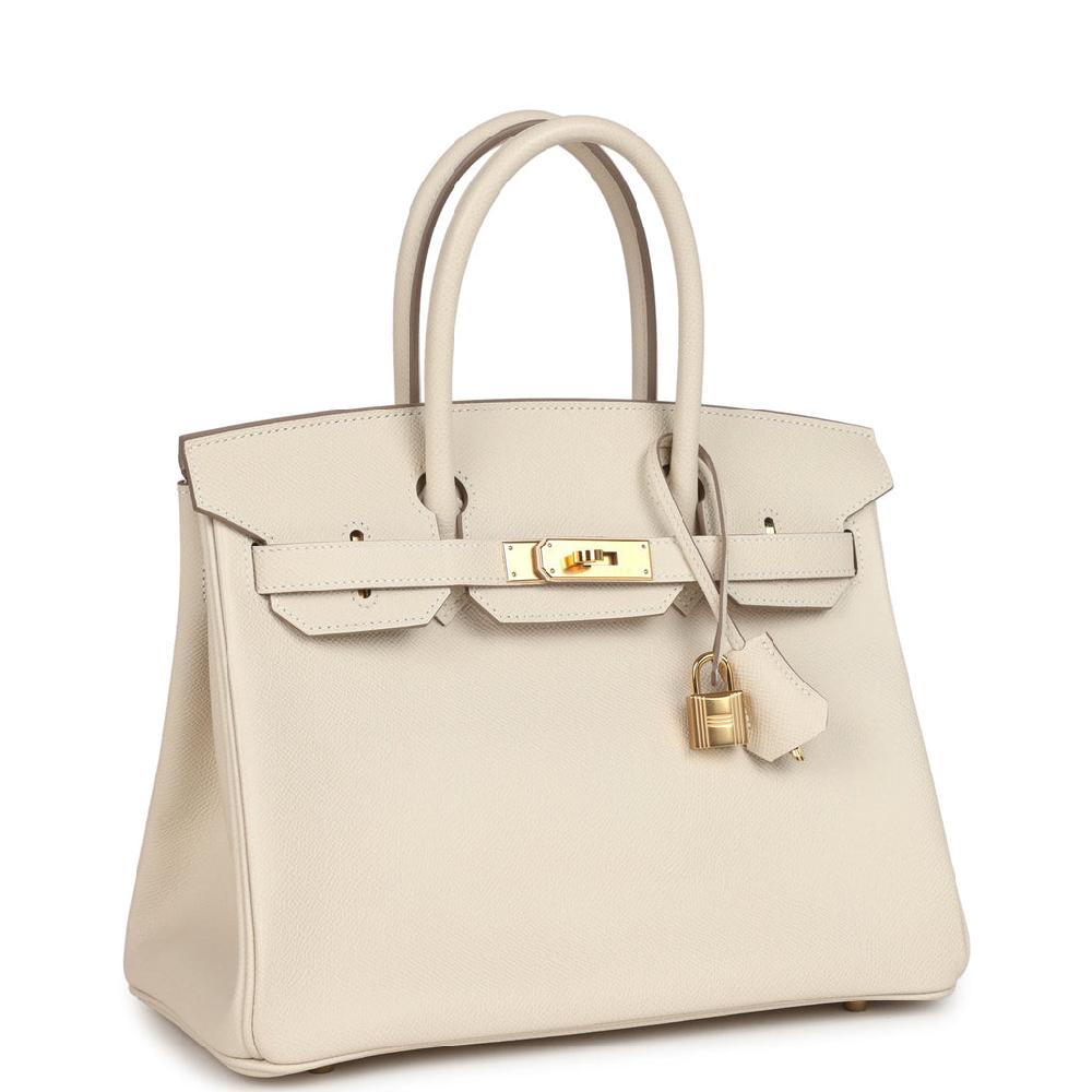 Pre-owned Hermes Birkin 30 Craie Epsom Gold Hardware