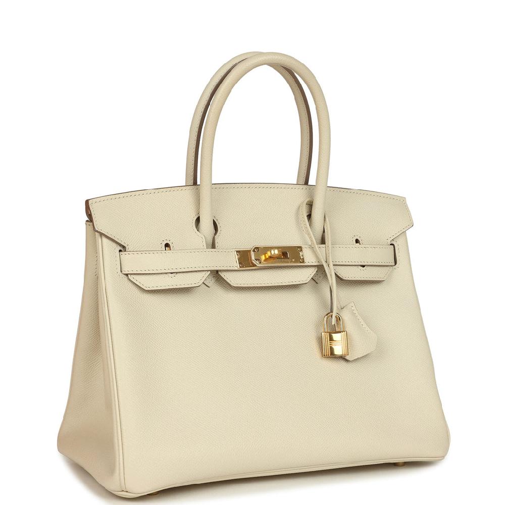 Pre-owned Hermes Birkin 30 Craie Epsom Gold Hardware