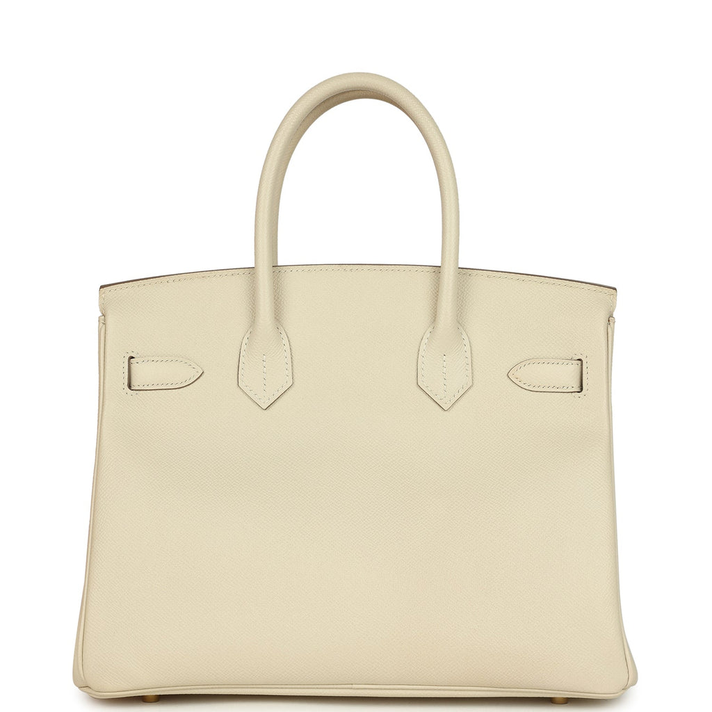 Pre-owned Hermes Birkin 30 Craie Epsom Gold Hardware