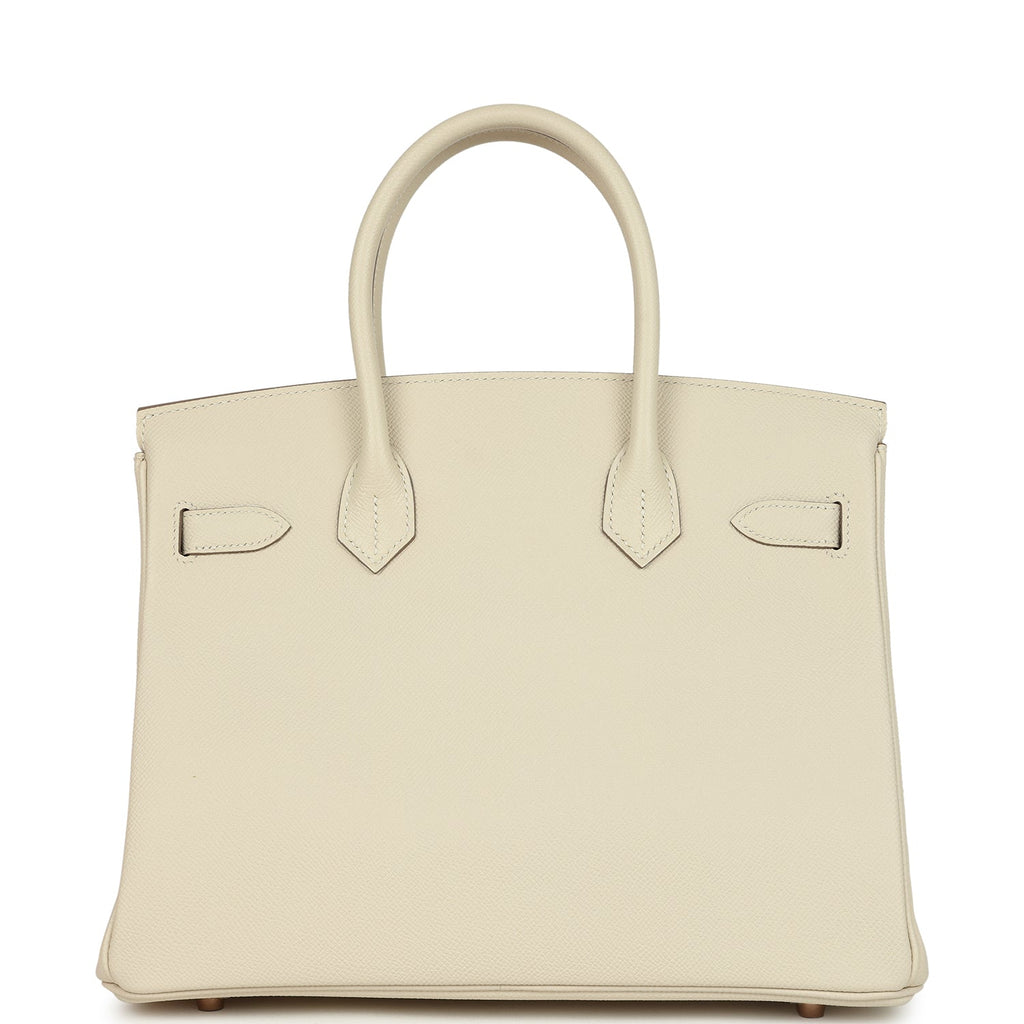 Pre-owned Hermes Birkin 30 Craie Epsom Rose Gold Hardware