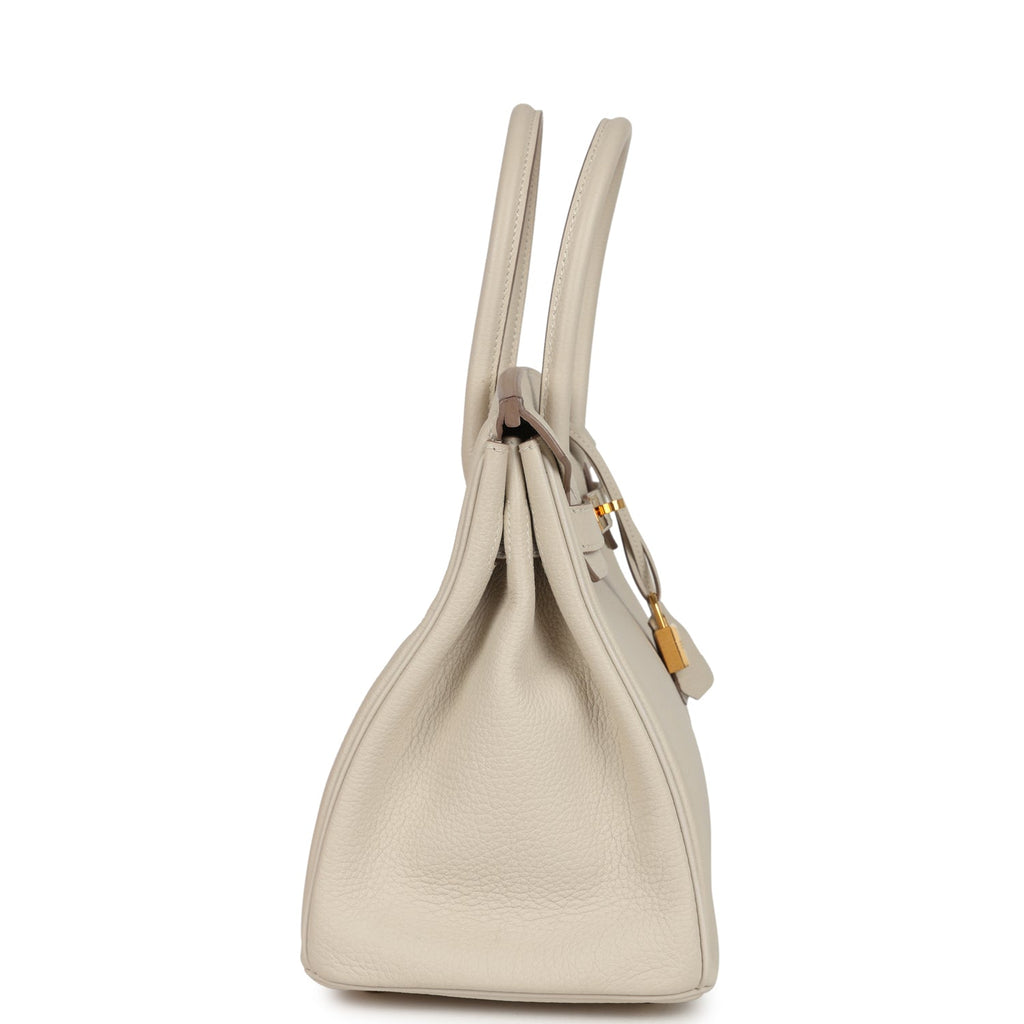 Pre-owned Hermes Birkin 30 Craie Togo Gold Hardware