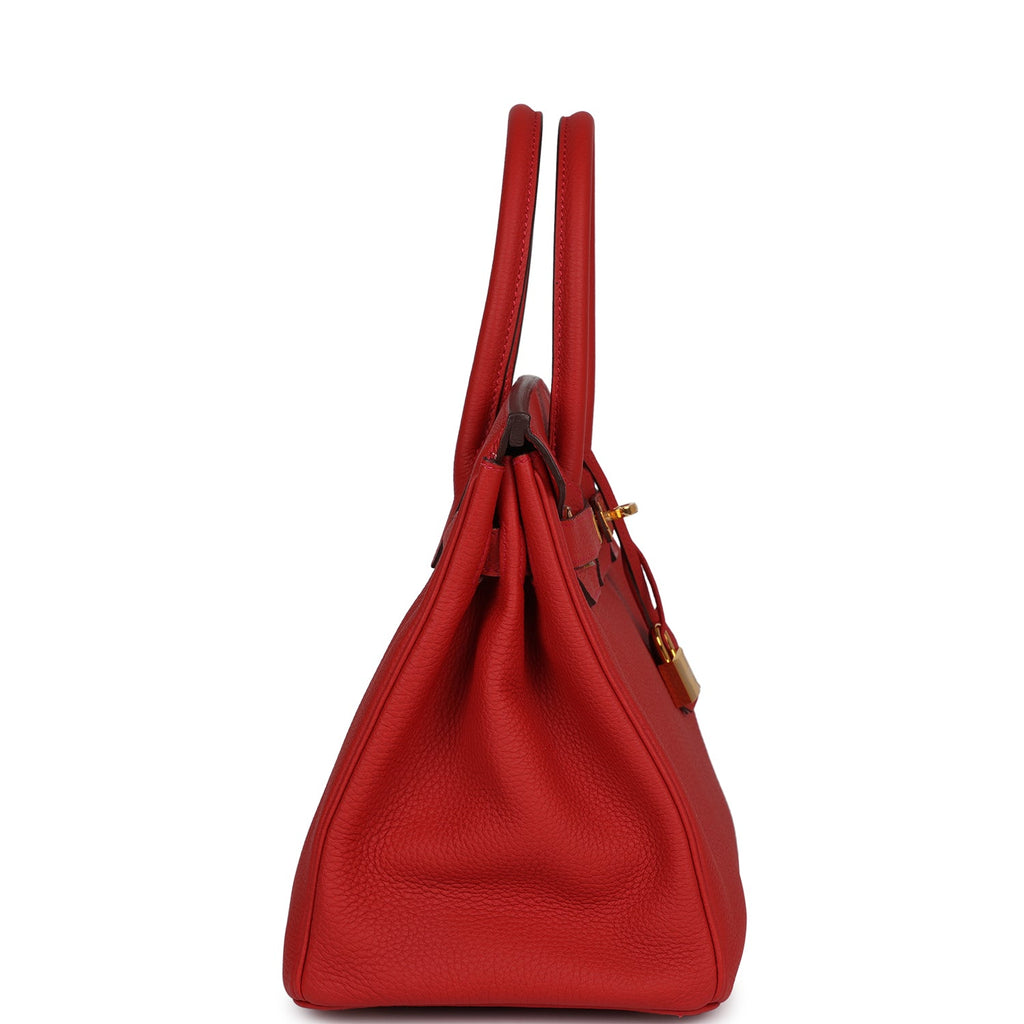 Pre-owned Hermes Birkin 30 Geranium Togo Gold Hardware