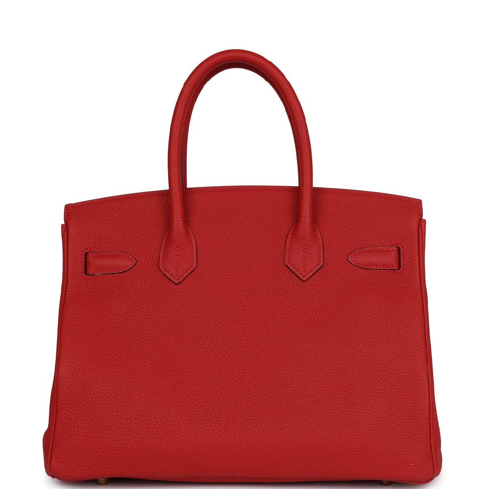 Pre-owned Hermes Birkin 30 Geranium Togo Gold Hardware