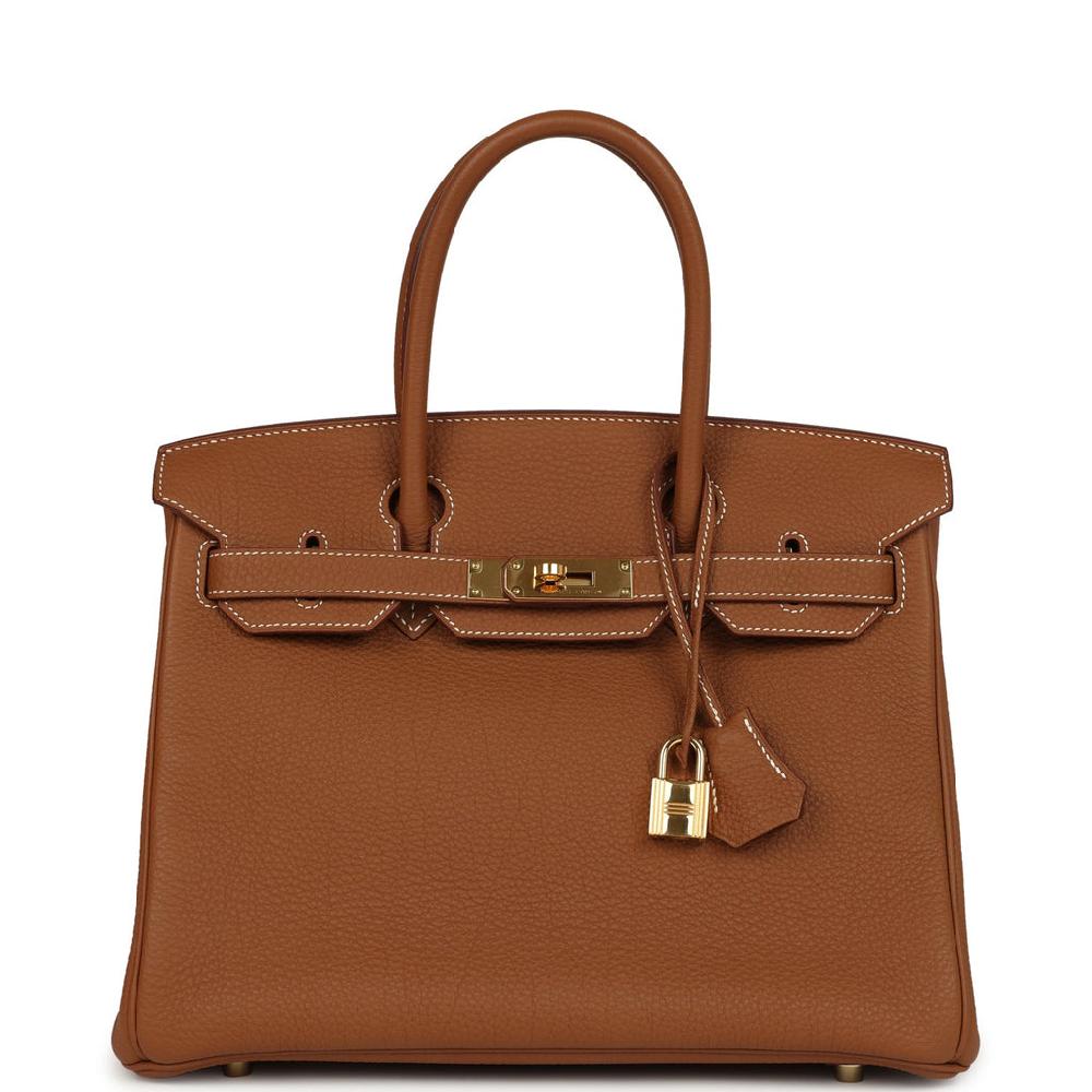 Pre-owned Hermes Birkin 30 Gold Togo Gold Hardware