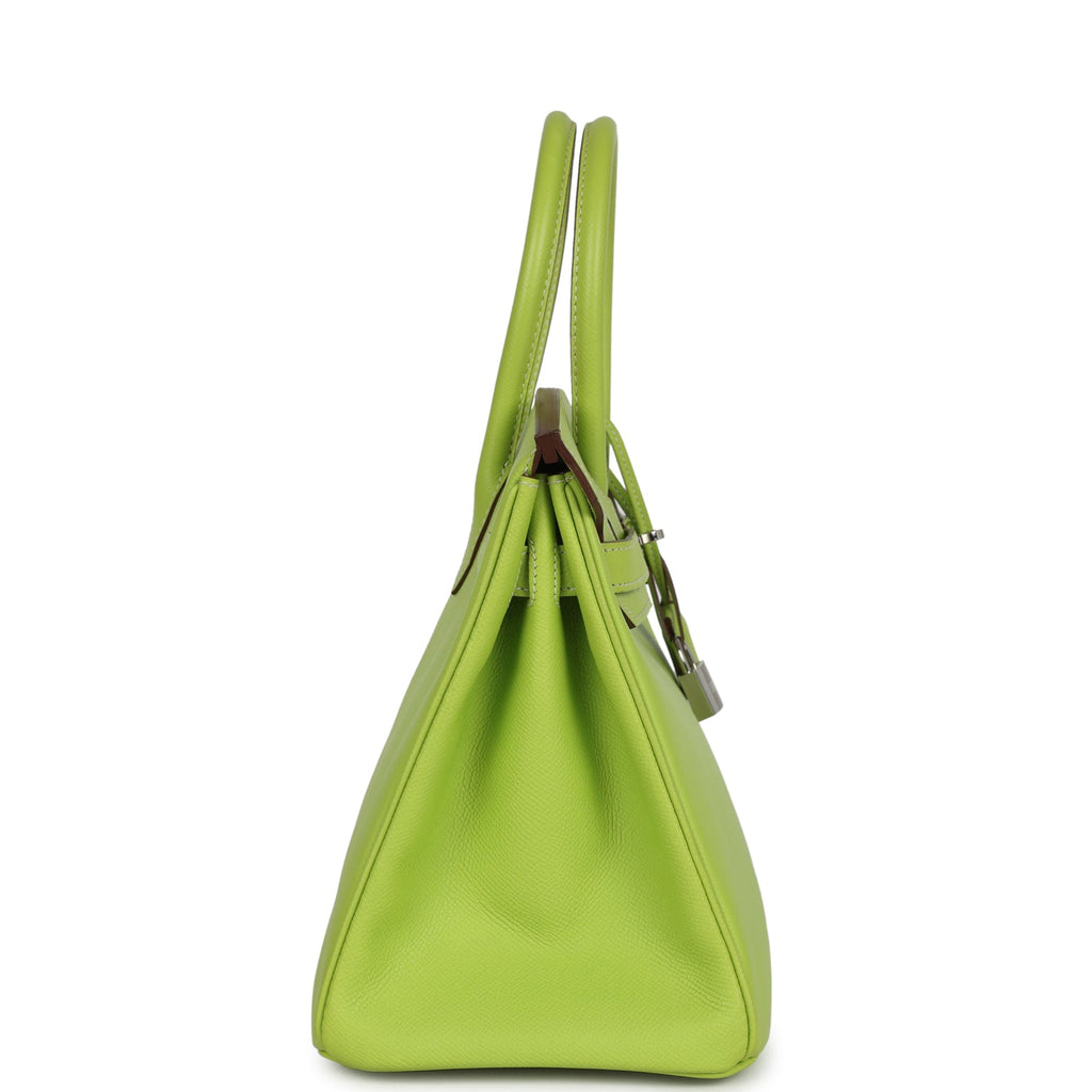 Pre-owned Hermes Birkin 30 Kiwi Candy Epsom Palladium Hardware