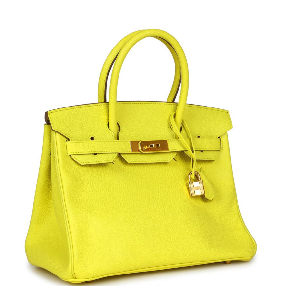Pre-owned Hermes Birkin 30 Lime Epsom Gold Hardware