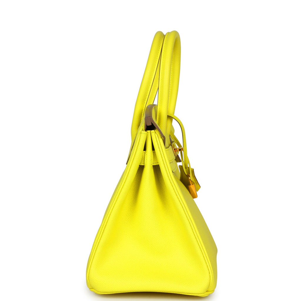 Pre-owned Hermes Birkin 30 Lime Epsom Gold Hardware