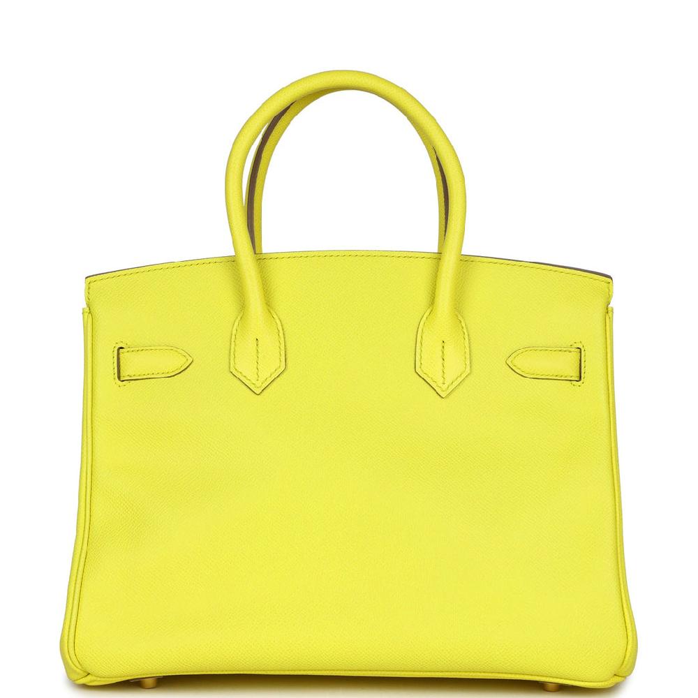 Pre-owned Hermes Birkin 30 Lime Epsom Gold Hardware