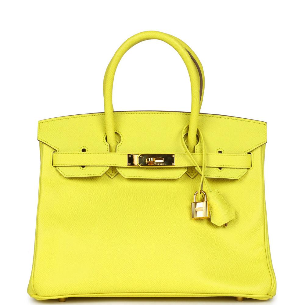 Pre-owned Hermes Birkin 30 Lime Epsom Gold Hardware Pre-owned Hermes Birkin 30 Lime Epsom Gold Hardware