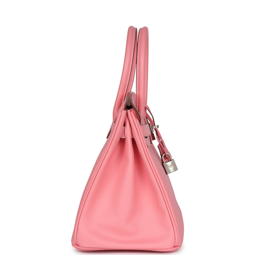 Pre-owned Hermes Birkin 30 Rose Confetti Epsom Palladium Hardware