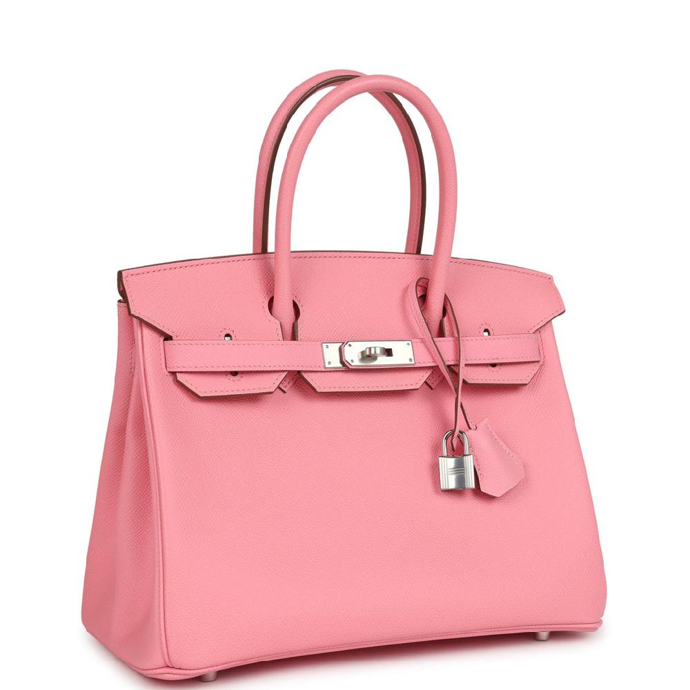 Pre-owned Hermes Birkin 30 Rose Confetti Epsom Palladium Hardware