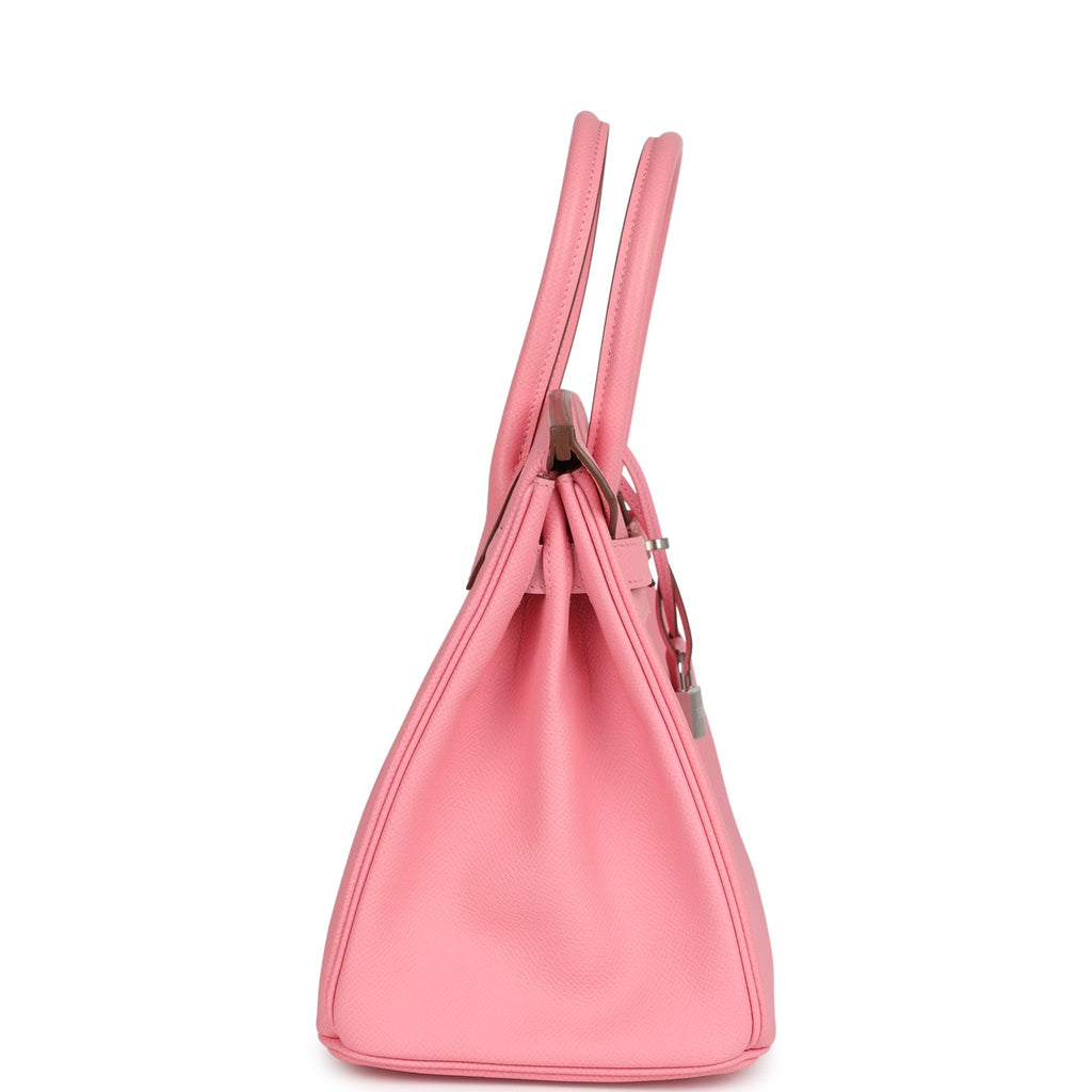 Pre-owned Hermes Birkin 30 Rose Confetti Epsom Palladium Hardware