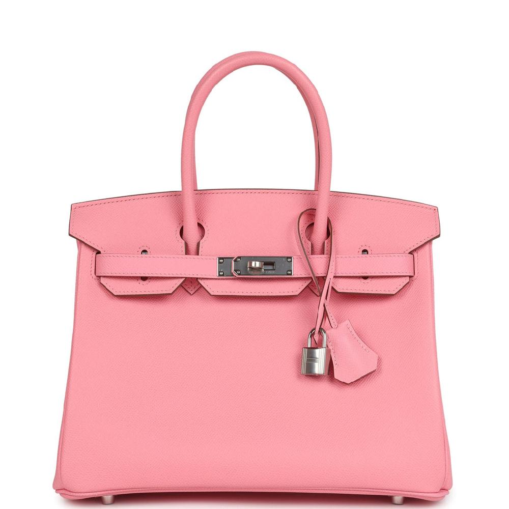 Pre-owned Hermes Birkin 30 Rose Confetti Epsom Palladium Hardware