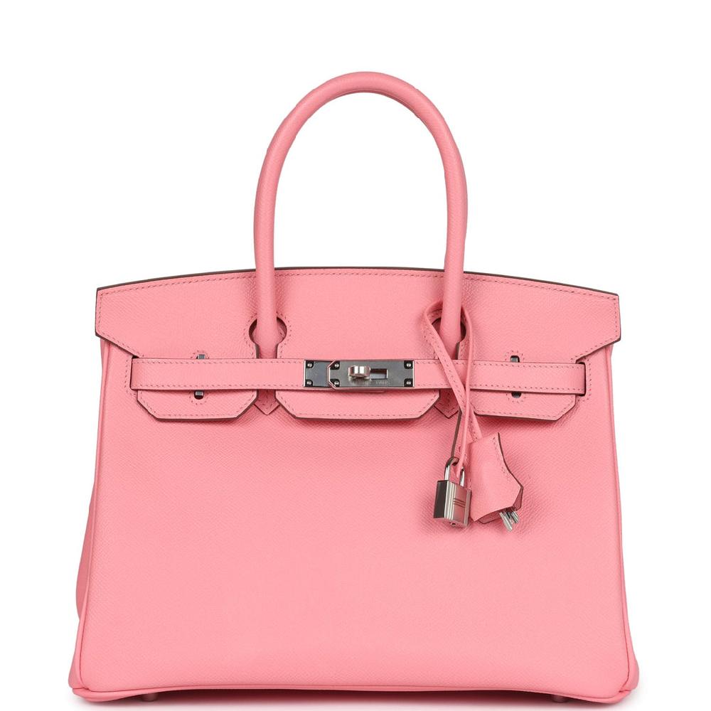 Pre-owned Hermes Birkin 30 Rose Confetti Epsom Palladium Hardware