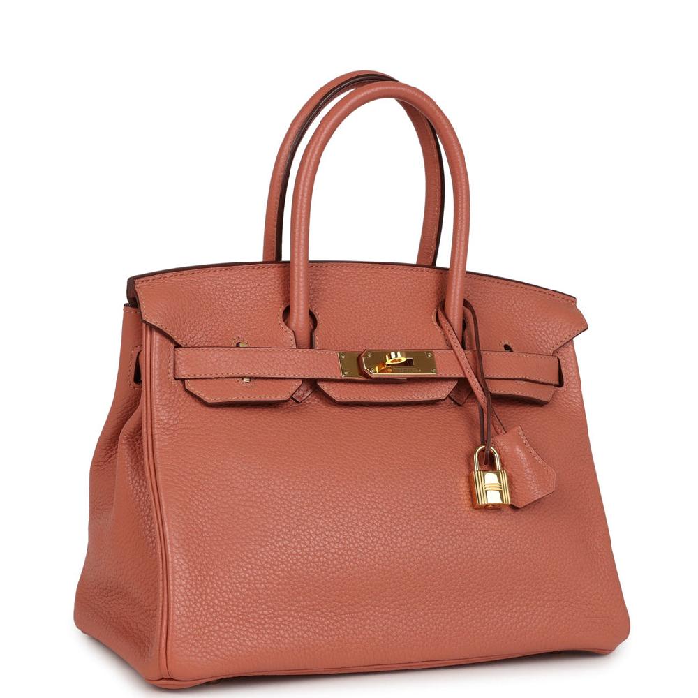 Pre-owned Hermes Birkin 30 Rose Tea Clemence Gold Hardware