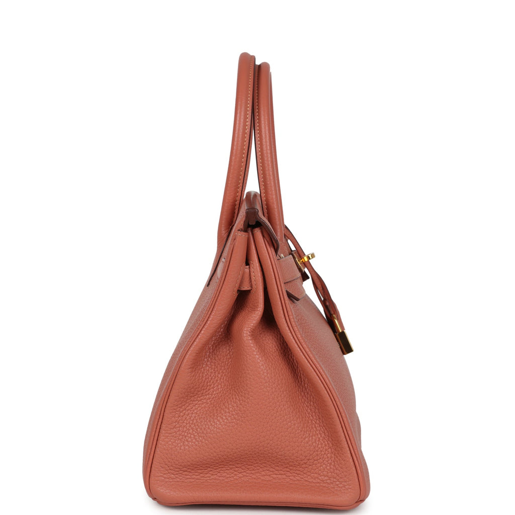 Pre-owned Hermes Birkin 30 Rose Tea Clemence Gold Hardware