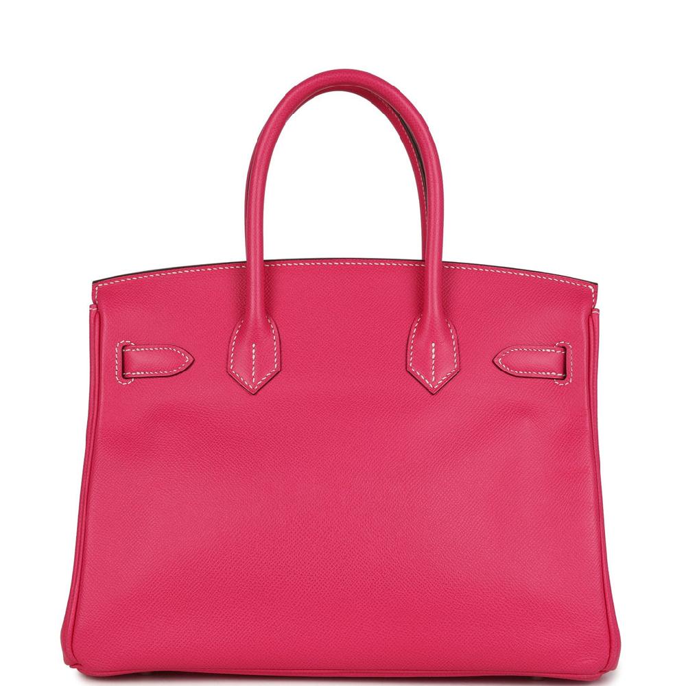 Pre-owned Hermes Birkin 30 Rose Tyrien Epsom Palladium Hardware