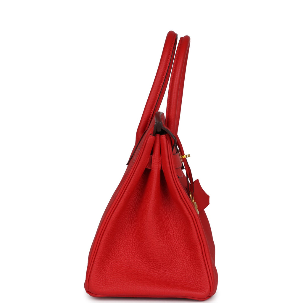 Pre-owned Hermes Birkin 30 Rouge De Coeur Togo Gold Hardware