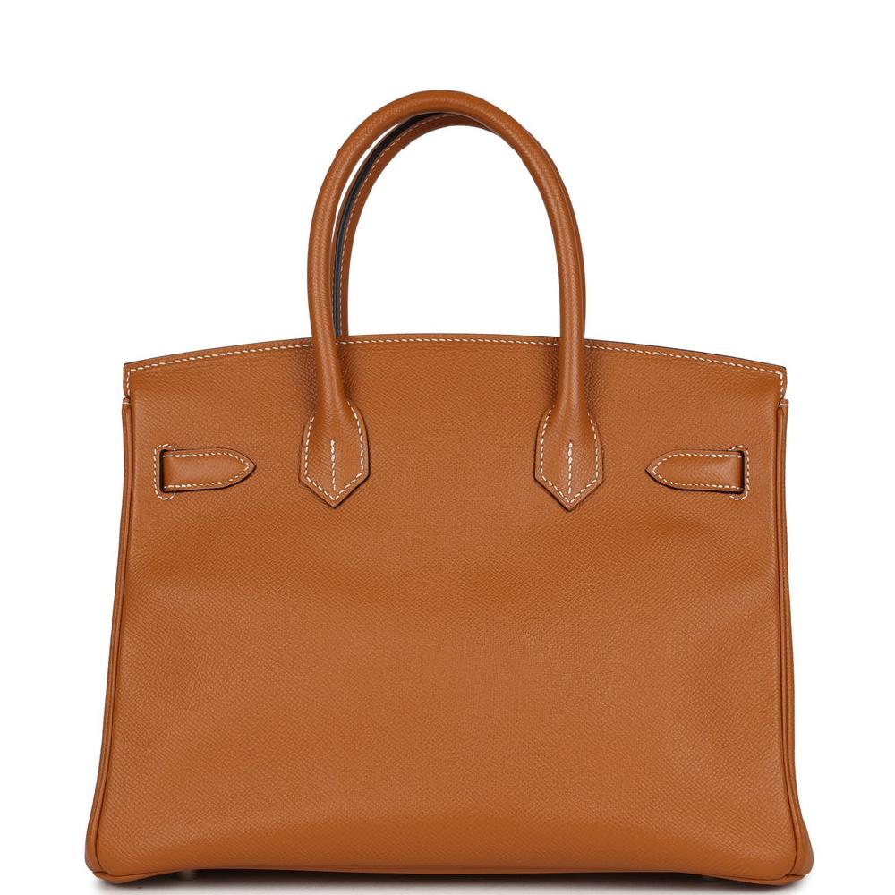 Pre-owned Hermes Birkin 30 Toffee Epsom Palladium Hardware