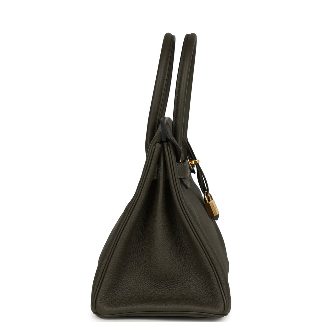 Pre-owned Hermes Birkin 30 Vert De Gris Togo Gold Hardware