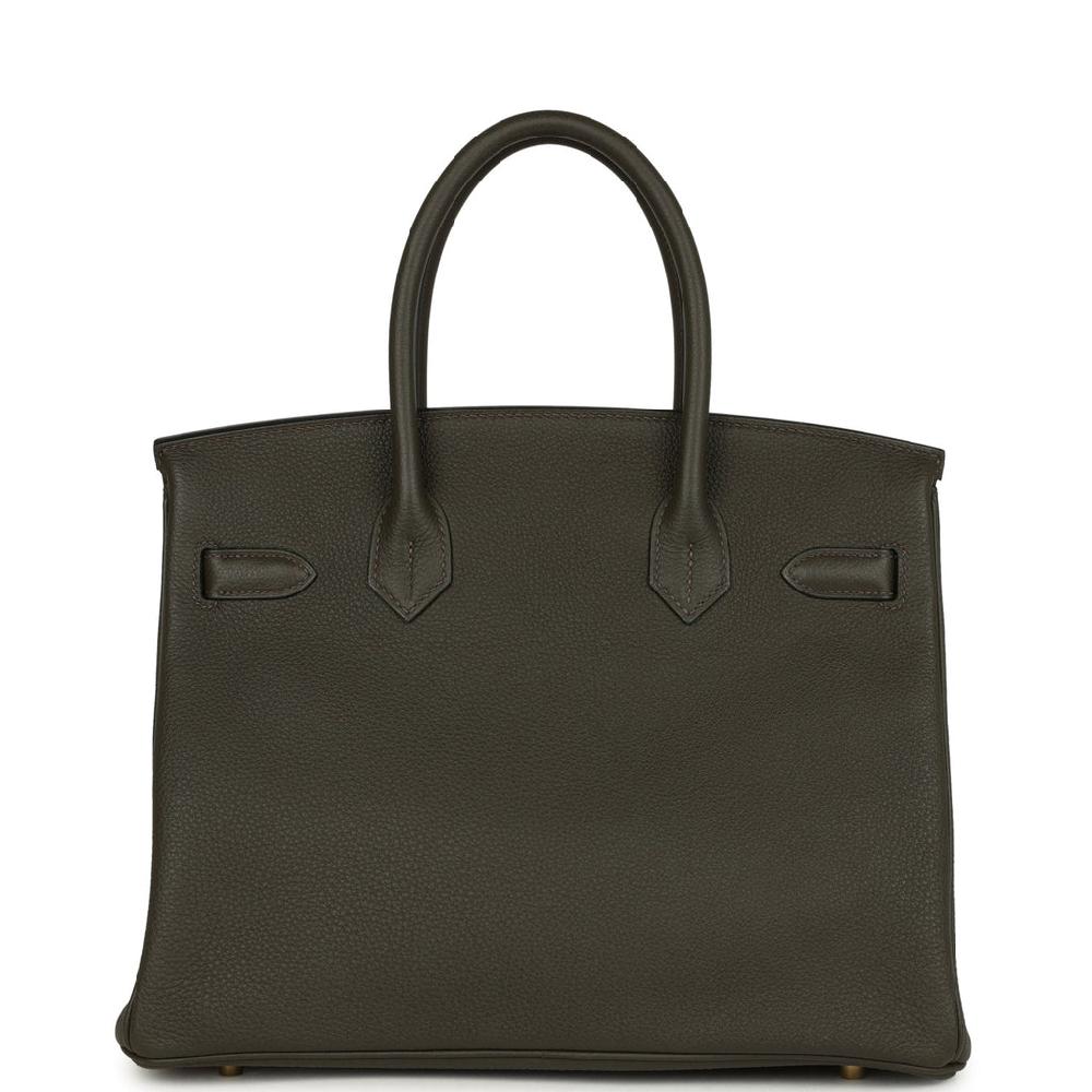 Pre-owned Hermes Birkin 30 Vert De Gris Togo Gold Hardware