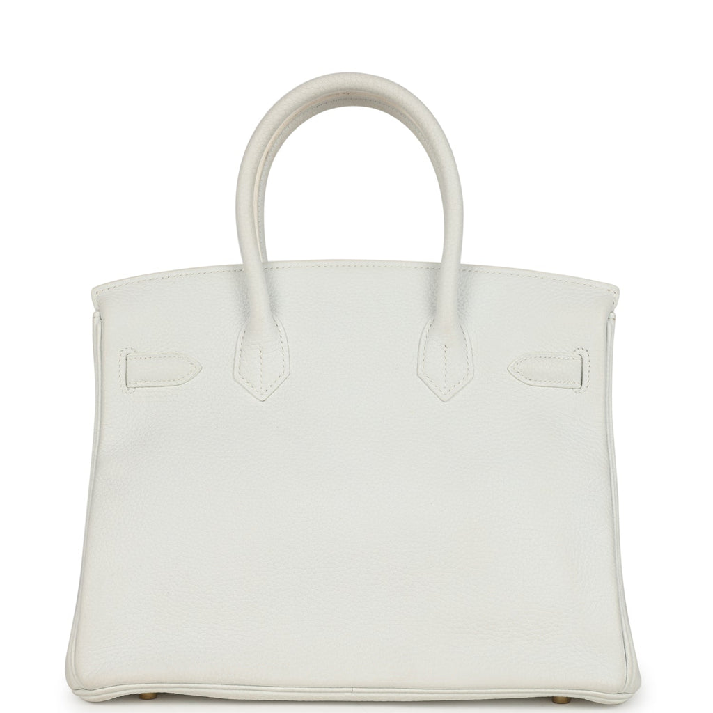 Pre-owned Hermès Birkin 30 White Clemence Gold Hardware