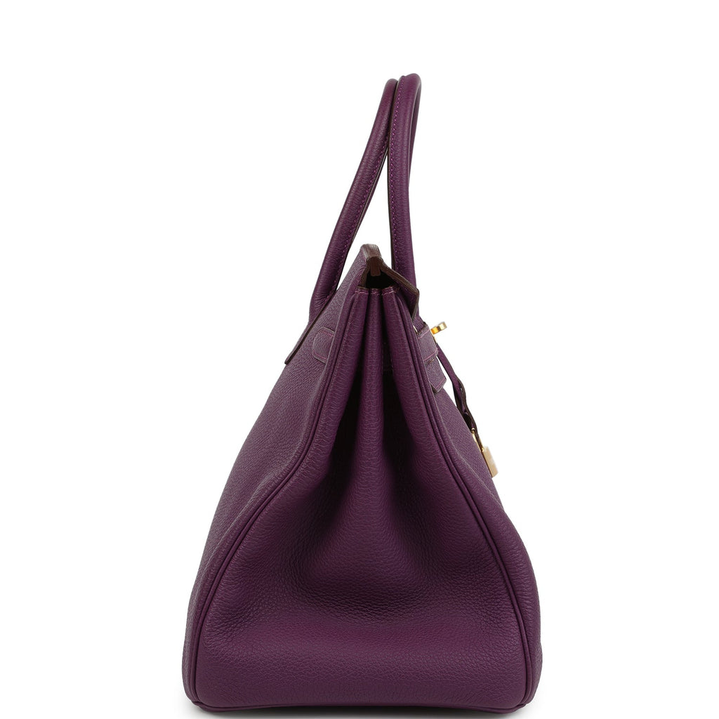 Pre-owned Hermes Birkin 35 Anemone Togo Gold Hardware