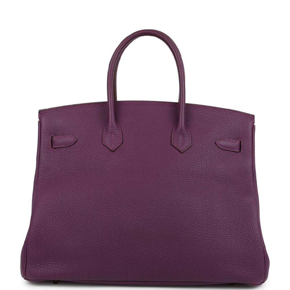 Pre-owned Hermes Birkin 35 Anemone Togo Gold Hardware