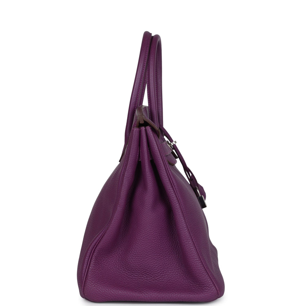 Pre-owned Hermes Birkin 35 Anemone Togo Palladium Hardware