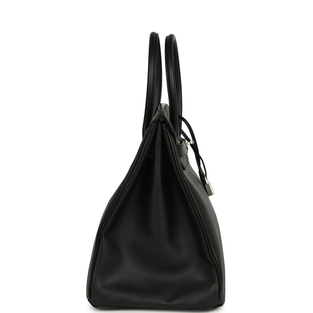 Pre-owned Hermes Birkin 35 Black Epsom Palladium Hardware
