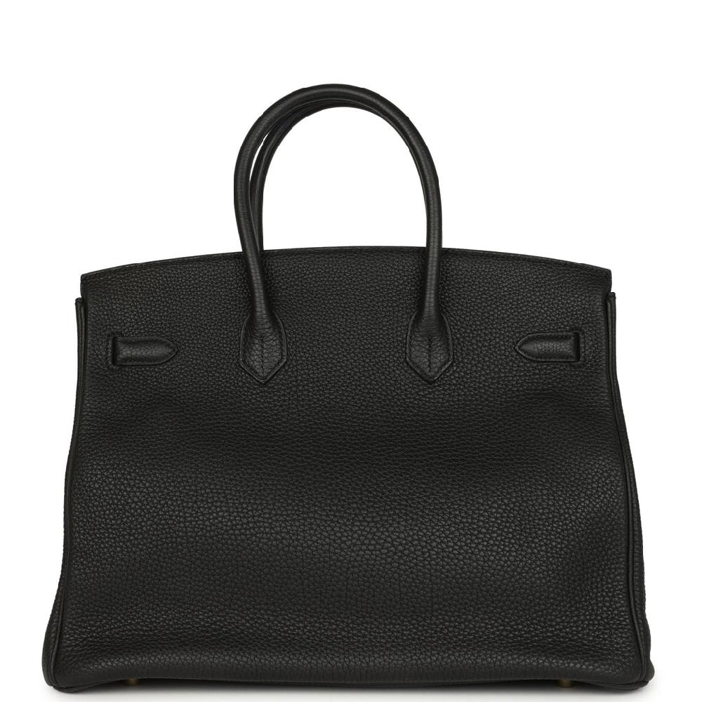 Pre-owned Hermes Birkin 35 Black Togo Gold Hardware