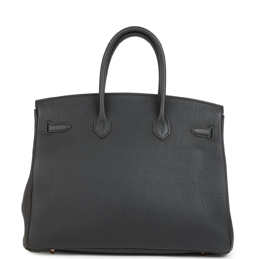 Pre-owned Hermes Birkin 35 Black Togo Rose Gold Hardware