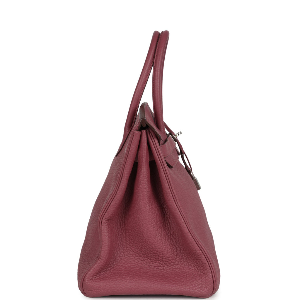 Pre-owned Hermes Birkin 35 Bois De Rose Fjord Palladium Hardware