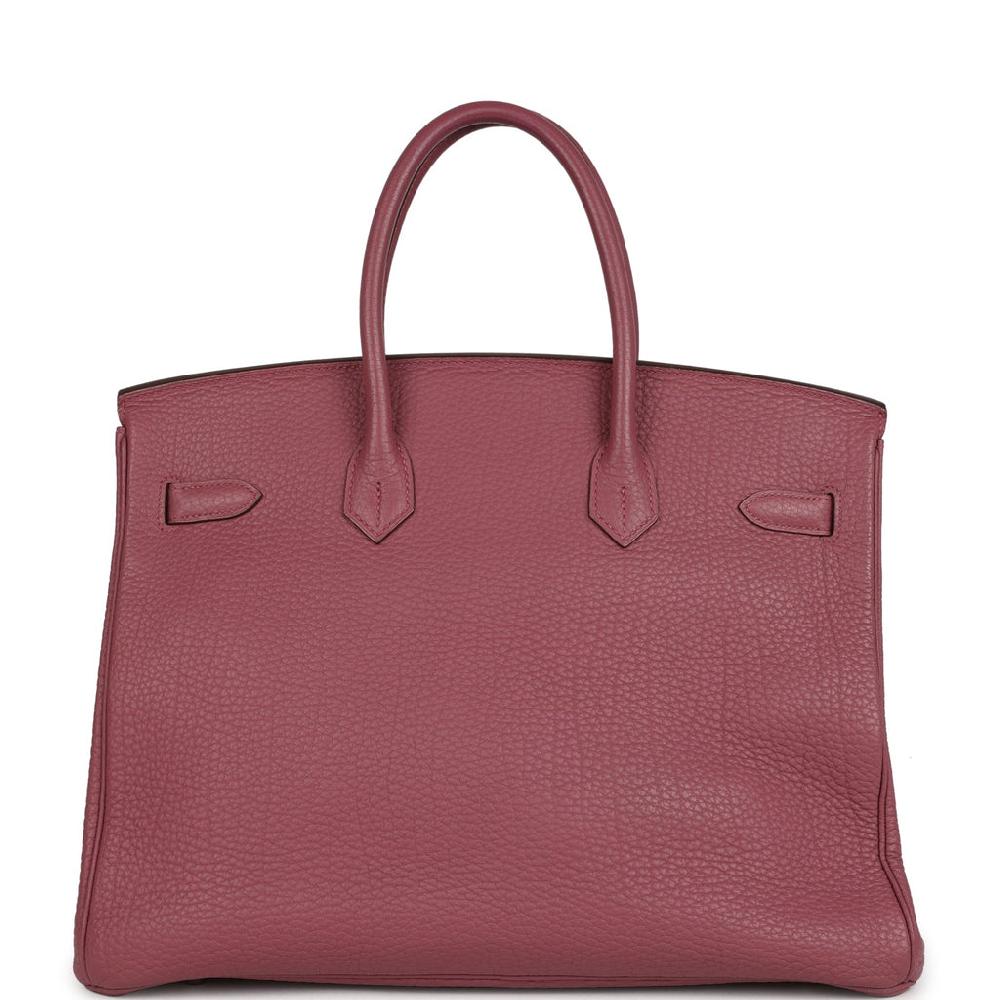 Pre-owned Hermes Birkin 35 Bois De Rose Fjord Palladium Hardware