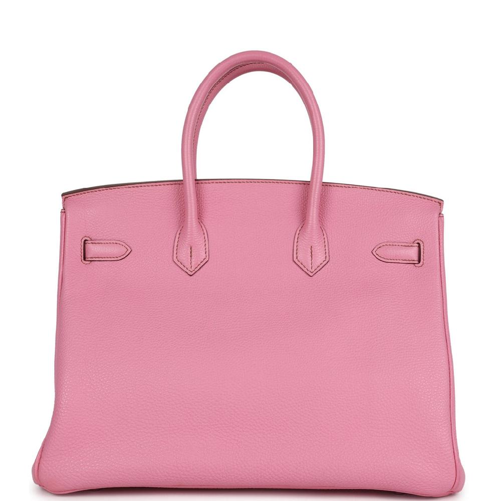 Pre-owned Hermes Birkin 35 Bubblegum Togo Palladium Hardware